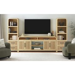 Woodridge 82" TV Console without Fireplace Insert in Natural
