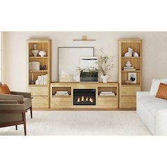 Camelot KIT - 71" TV Console with Fireplace Insert in Natural
