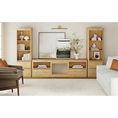 Camelot 82" TV Console without Fireplace Insert in Natural