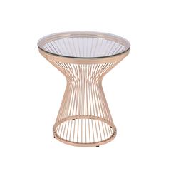 Poppy Round End Table in Gold