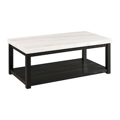 Evie w/ White Top - Rectangular Coffee Table W/Casters