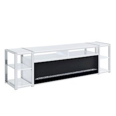 Shauna 80" TV Console with Firelight in White