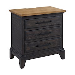 Johnshaven  Nightstand with Charger & Sensor Light in Espresso & Brown