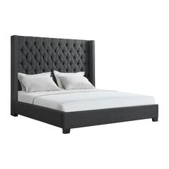 Arden King Tufted Upholstered Bed in Charcoal