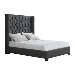 Arden Queen Tufted Upholstered Bed in Charcoal