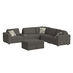 Options One 7PC Living Room Set in Palmer Plus Ash