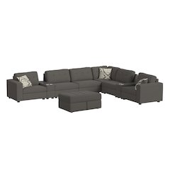 Options One 9PC Living Room Set in Palmer Plus Ash