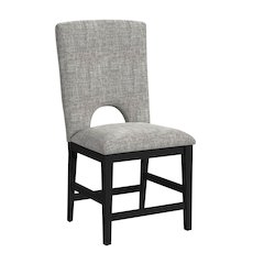 Salem Counter Side Chair with Grey Fabric in Black