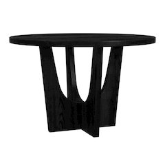 Salem Round Counter Table with Black Wood Top in Black