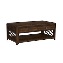 Stark 3PC Occasional Table Set in Cherry-Coffee Table & Two End Table