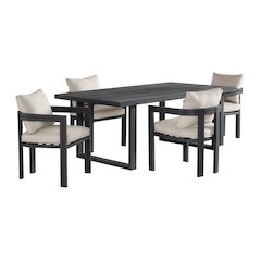 Playa 5PC Standard Height Dining Set in Dark Grey-Table and Four Chairs