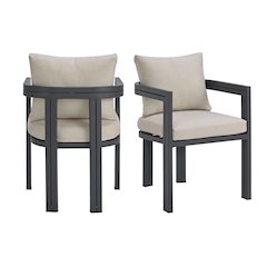 Playa Dining Chair - Dark Grey and Olefin Beige (2 Per Carton)