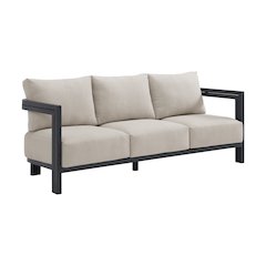 Playa Sofa - Dark Grey and Olefin Beige with 2 Pillows