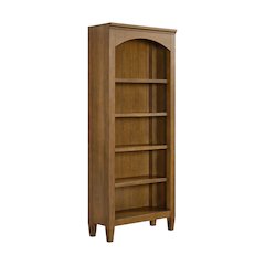 Beth Open Bookcase in Brown Oak