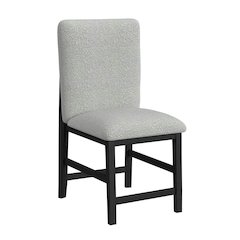 Canal Square Back Counter Stool with Grey Fabric in Black