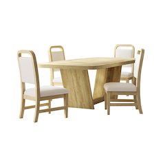 Ridgemont 5PC Standard Height Dining Set in Natural-Table and Four Chairs
