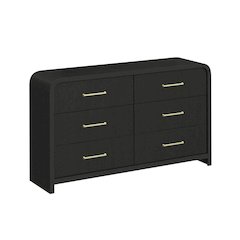 Ridgemont 6-Drawer Dresser in Black with Grain