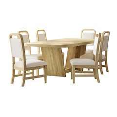Ridgemont 7PC Standard Height Dining Set in Natural-Table and Six Chairs