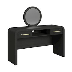 Ridgemont Dressing Table and Mirror in Black with Grain