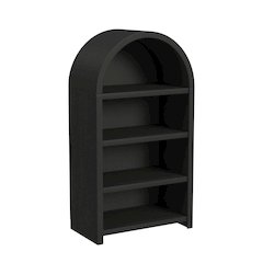 Ridgemont Open Bookcase in Black with Grain