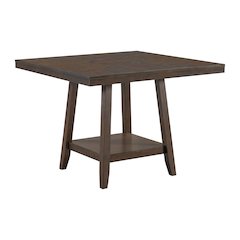 Hester Square Counter Table with Lazy Susan in Brown