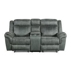 Tasso Motion Loveseat with Console in FB367 Charcoal