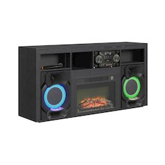 San Andreas  Fireplace with Sound System in Black