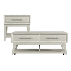 Clare 2PC Occasional Table Set in Almond-Coffee Table & End Table