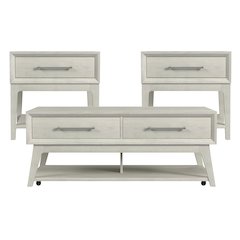 Clare 3PC Occasional Table Set in Almond-Coffee Table & Two End Tables
