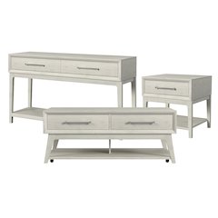 Clare 3PC Occasional Table Set in Almond-Coffee Table, End Table & Sofa Table