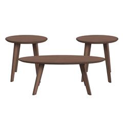 Nicco Three Pack Occasional Set with Coffee Table and 2 End Tables in Walnut