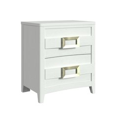 Chett 2-Drawer Nightstand with USB in White