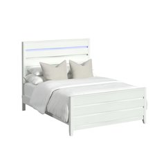 Chett Full Bed with LED in White