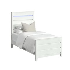 Chett Twin Bed with LED in White