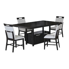 Transcend 5PC Counter Height Dining Set in Charcoal-Table and Four Chairs