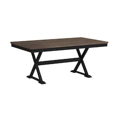Lorraine 6PC Dining Set with Table, 4 Chairs, and Bench in Oak and Black