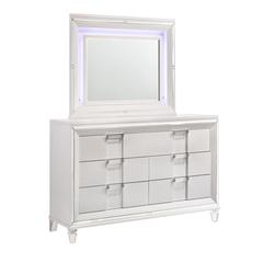 Charlotte 6-Drawer Dresser w/ Mood Lighting Mirror in White