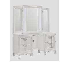 Charlotte Vanity Set with USB in White