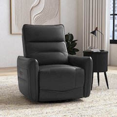 Rodger P1 Recliner with Glider and Swivel in Del Mar Grey