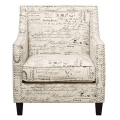 Emery French Script Chair & Ottoman