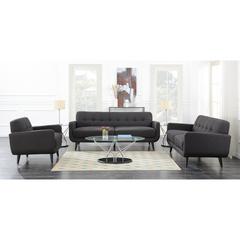 Hailey 3PC Sofa Set in Charcoal