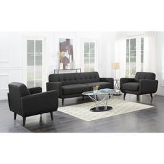 Hailey Sofa & Chair Set in Charcoal
