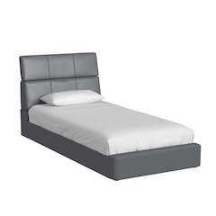 Booker Twin Bed in Grey PU