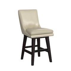 Charlie Swivel Counter Stool with Beige PU in Espresso (2 Per Carton)
