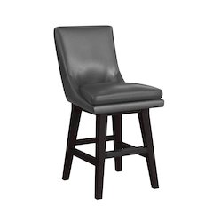 Charlie Swivel Counter Stool with Pewter PU in Espresso (2 Per Carton)