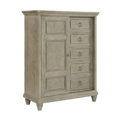 Emiko 5-Drawer Door Chest in Light Grey