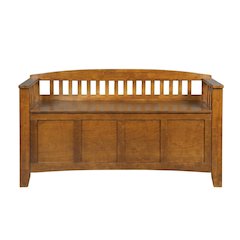 Wood Entryway Gun Concealment Bench with Storage and Durable Finish