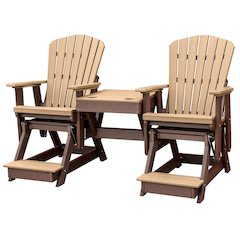 Double Balcony Height Glider, 2-Seater, Brown Center Table, Outdoor Seating