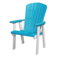 Fan Back Dining Chair, Single Seat, All-Weather HDPE, Aruba Blue