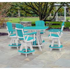 OS Home and Office Model CS130ARW-K Five Piece Square Counter Height Dining Set in Aruba Blue on a White Base